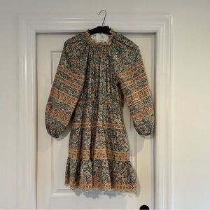 Ulla Johnson “Ardith” Floral Print LS Poplin Women's Dress with Eyelet Trim